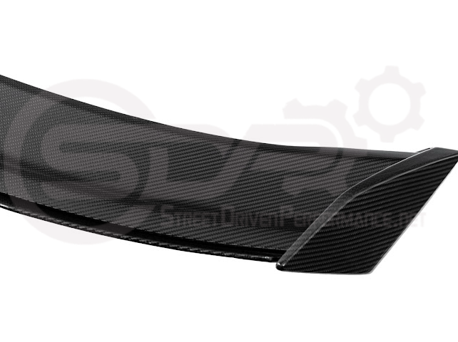 Ford Mustang Dark Horse carbon fiber rear wickerbill spoiler wing, stylish aerodynamic upgrade for 2015-2023 models.