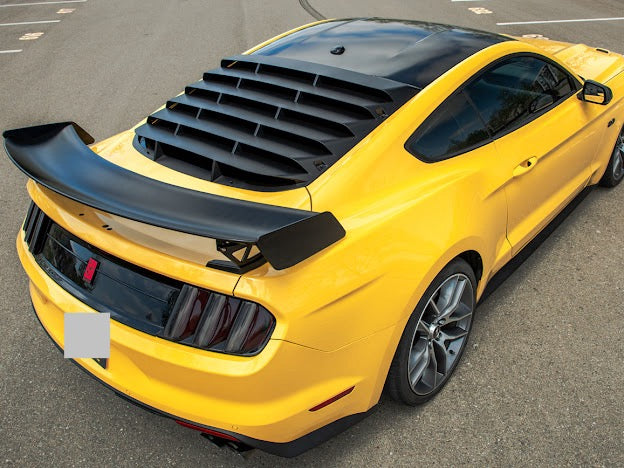 2015-2023 Ford Mustang S550 Coupe | MATTE BLACK Rear Window Louver Sun Shade Cover