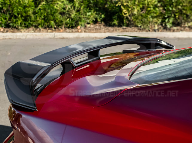 2024-UP FORD MUSTANG | DARKHORSE STYLE GLOSSY BLACK REAR TRUNK LID GURNEY FLAP WICKERBILL WING SPOILER