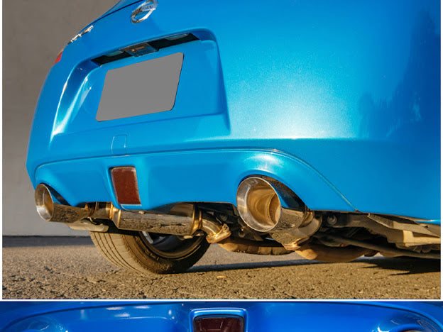 2009-2021 NISSAN 370Z Z34 STAINLESS STEEL AXLE BACK 4.5" DUAL TIPS EXHAUST (ANDOLIZED SILVER OR BURNT BLUE TIPS)