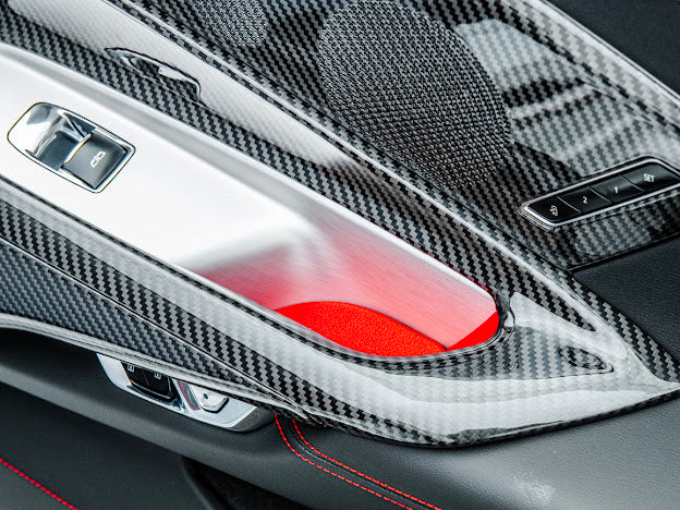 2020+ CHEVROLET CORVETTE C8 CARBON FIBER WINDOW SWITCH TRIM & PILLAR PANEL REPLACEMENT