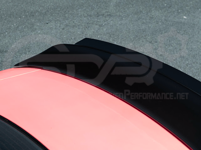Dodge Charger SRT Hellcat Redeye style rear trunk wing spoiler in matte black with wickerbill design, for 2015-2023 models.
