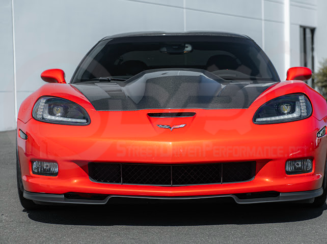 2005-2013 C6 Corvette - 427 /Grand Sport / Z06 / ZR1 | ZRA1 Style Front Splitter Lip Ground Effects (Carbon Fiber or Primer Black)