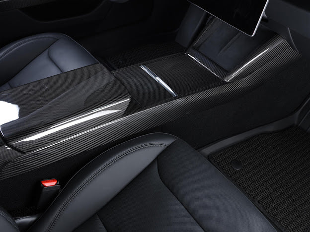 2024-UP TESLA MODEL 3 CARBON FIBER INTERIOR CONSOLE FRAME