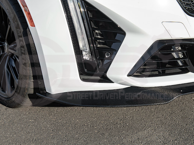 2022-2024 CADILLAC CT5-V BLACKWING SEDAN | CARBON FIBER FACTORY EXTENDED STYLE FRONT LIP SPLITTER GROUND EFFECTS