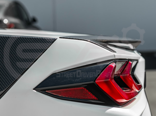 2020-Up Chevrolet Corvette C8 Stingray & Z51 | Carbon Fiber Rear Spoiler Wing Delete Hole Panel Cover