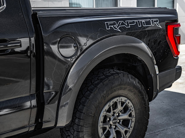 2021-UP F-150 RAPTOR | FACTORY STYLE CARBON FIBER SIDE FENDER FLARES REPLACEMENT (FRONT AND / OR REAR)