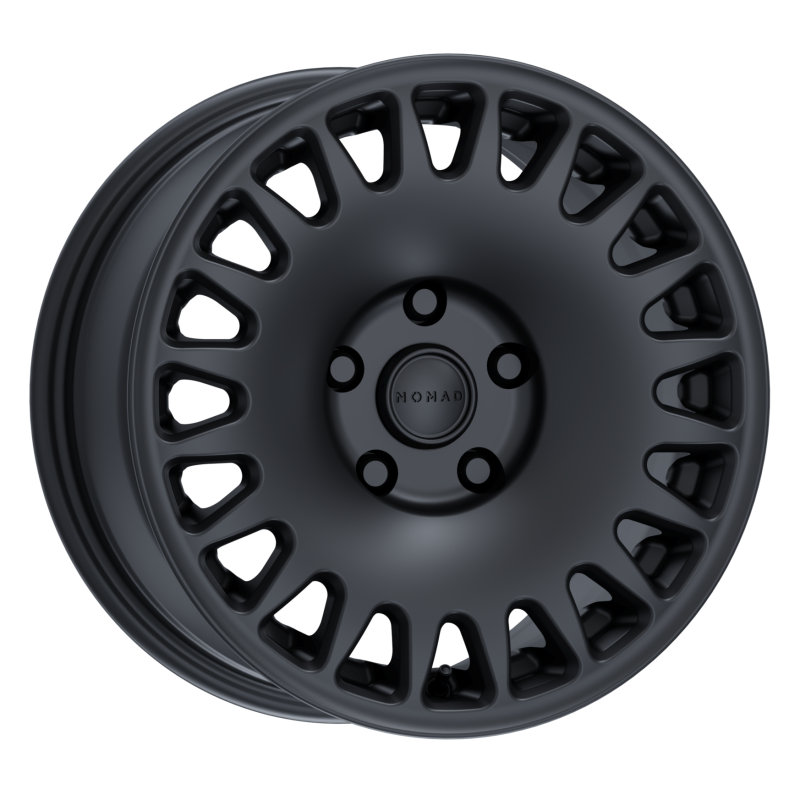 Nomad N503SB Sahara forged wheel in satin black, 17x8.5 inches, 6x139.7 bolt pattern, 0mm offset, 106.1mm bore.