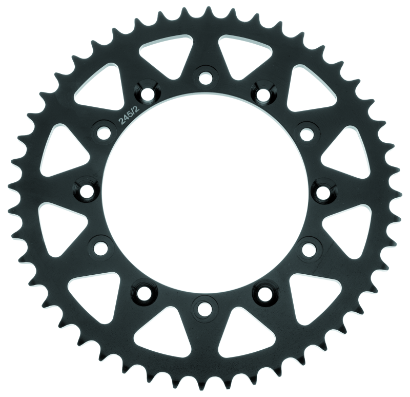 BikeMaster Honda rear steel sprocket 520 45T in black, showing the gear teeth and central mounting hole.