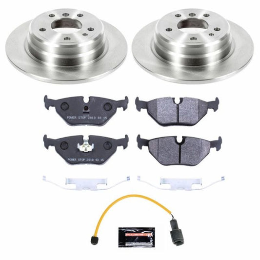 PowerStop rear track day brake kit for 1989 BMW 525i, performance brake components with high-quality performance blank design