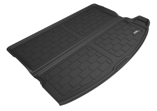 Black 3D MAXpider cargo liner for 2017-2019 Mini Countryman, durable rubber floor mat with 3D textured surface.
