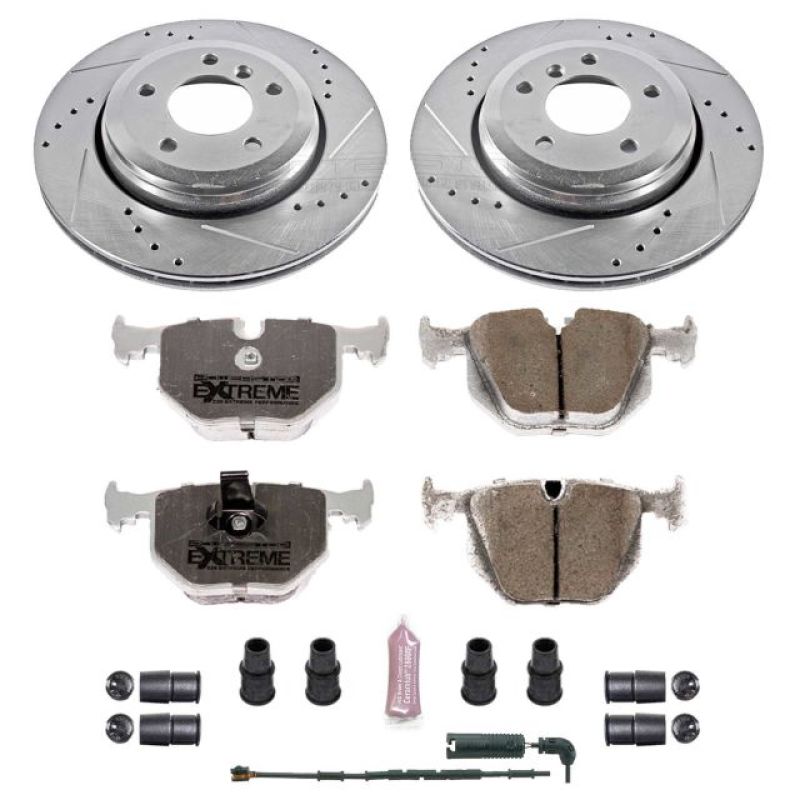 PowerStop Z26 Street Warrior rear brake kit for BMW 330Ci 2001-2006, performance brake kit with rotors and calipers