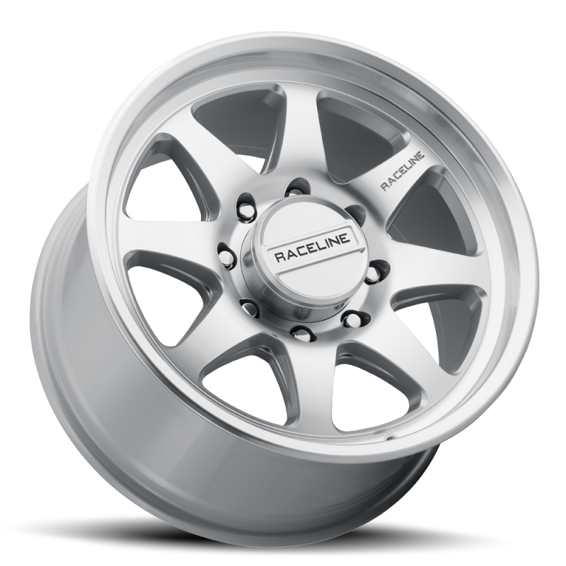 Raceline 962MC Maverick forged wheel, 18x9 inch, machined finish with 8x165.1 bolt pattern, 18mm offset, 130.81mm bore