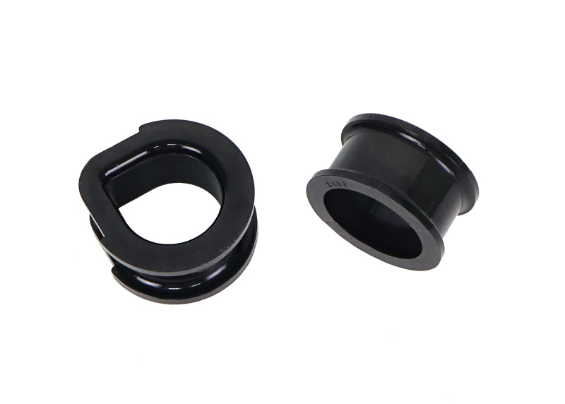 Whiteline front rack and pinion mount bushing kit for Nissan Skyline R32, R33, and R34 models, showing the bushing components.