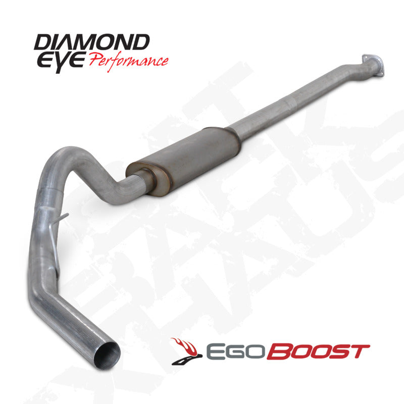 Diamond Eye Performance catback exhaust for Ford F150 Raptor 3.5L, showing polished stainless steel pipe and dual exhaust tips.