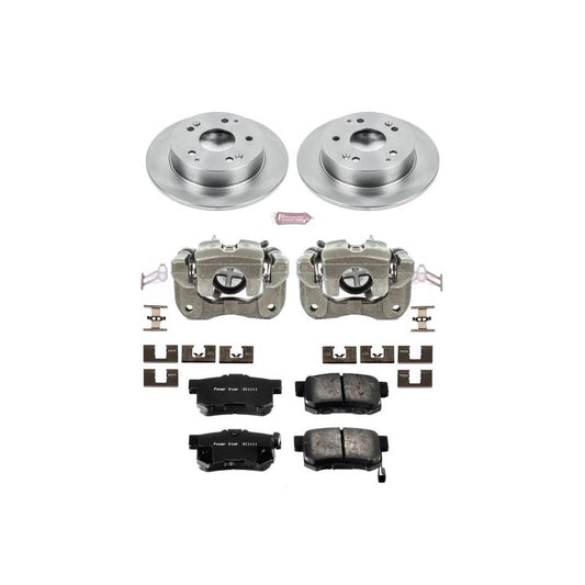PowerStop rear brake kit with calipers for 2002-2006 Acura RSX, OE style auto specialty brake system.