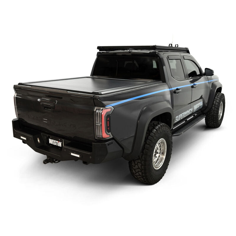 Westin black roll-up tonneau cover for 24-26 Toyota Tacoma 5ft bed, manual retractable truck bed cover