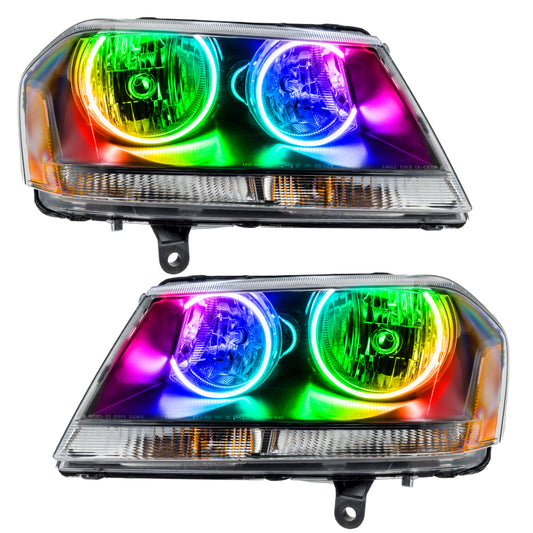Oracle Dodge Avenger RT SMD Headlights in black with ColorSHIFT feature, showcasing sleek headlight design without controller.