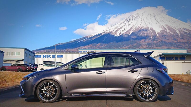 HKS HIPERMAX S coilover full kit with adjustable shocks and springs for improved ride performance and handling.