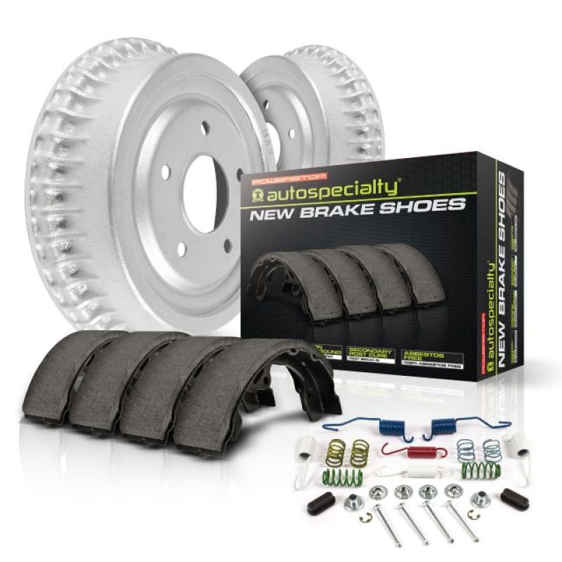 PowerStop rear brake drum kit for Chevrolet Silverado 1500 2WD, showing drum components and brake surface.