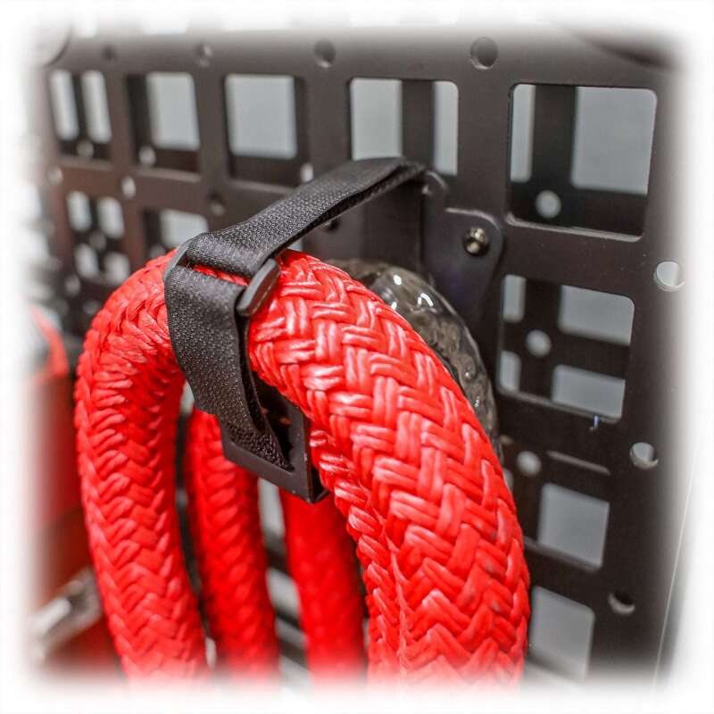 TURN Offroad Molle adjustable hook mount for off-road gear, featuring durable construction and versatile utility handle.