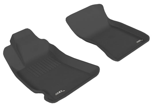 Black 3D MAXpider Kagu rubber floor mat for the first row of 2009-2013 Subaru Forester, durable and custom-fit interior accessory.