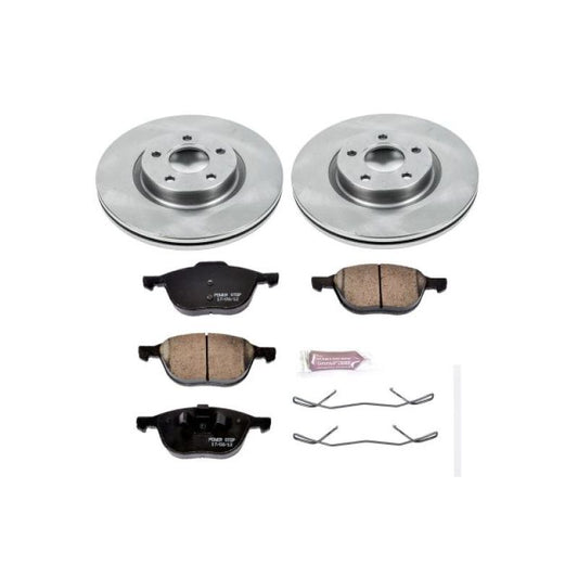 PowerStop OE front brake kit for Ford C-Max 2013-2017, includes brake rotors and pads for improved stopping power.