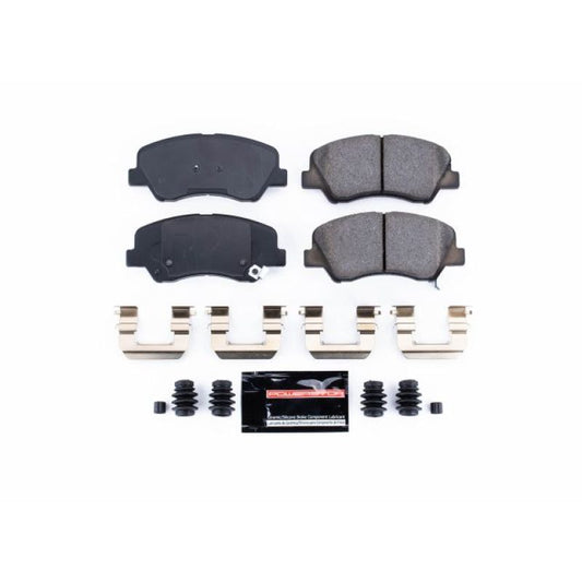 PowerStop Z23 Evolution Sport brake pads with hardware for 2012-2019 Hyundai Accent front brake system.
