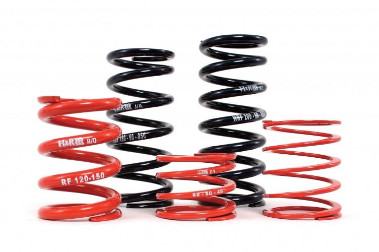 H&R 60mm ID coilover spring with 100mm length and 12.5 N/mm spring rate, black steel coil spring for suspension systems