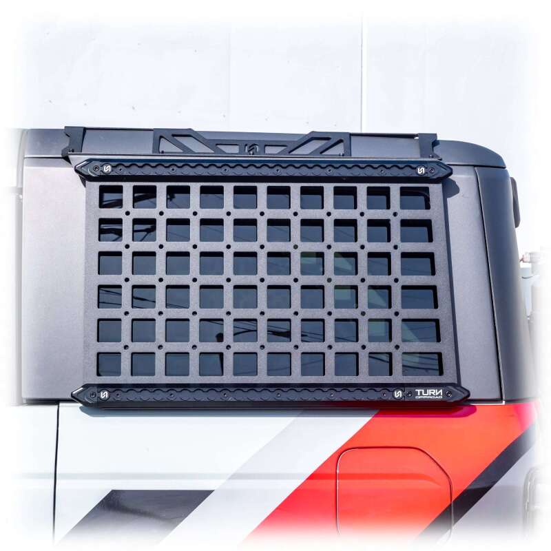 TURN Offroad Ford Bronco 2021+ side Molle panels for OE hard top, durable offroad accessory with mounting slots and rugged design.