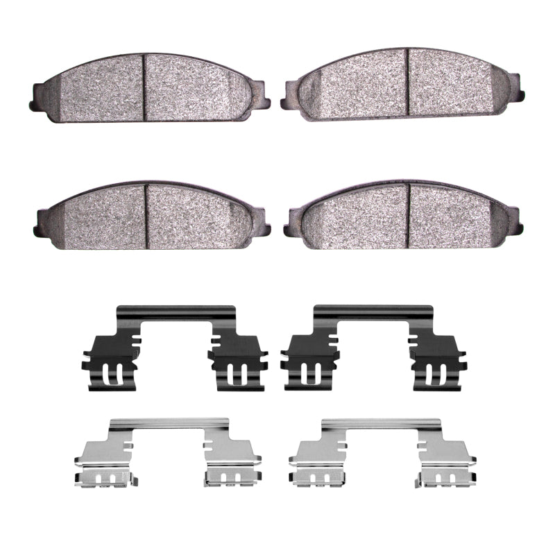R1 Concepts Mercury SABLE 2008-2009 front ceramic brake pads and hardware kit, OE type, with metal backing and hardware components.