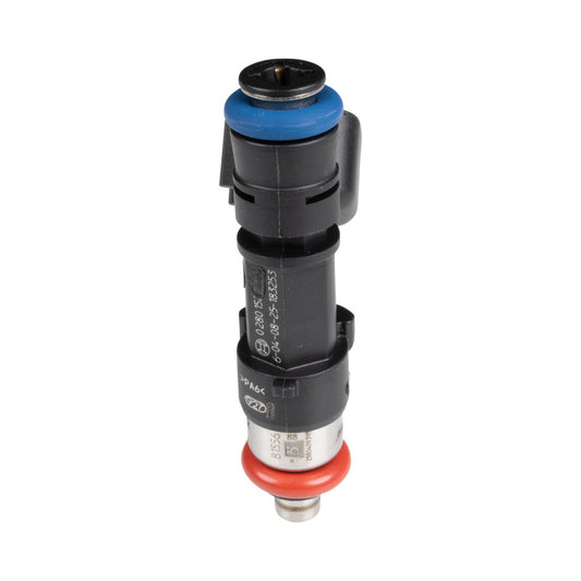 FAST Precision Flow LS2 Style Fuel Injectors set of 8 for 8-cylinder engines, showcasing metal bodies and electrical connectors.