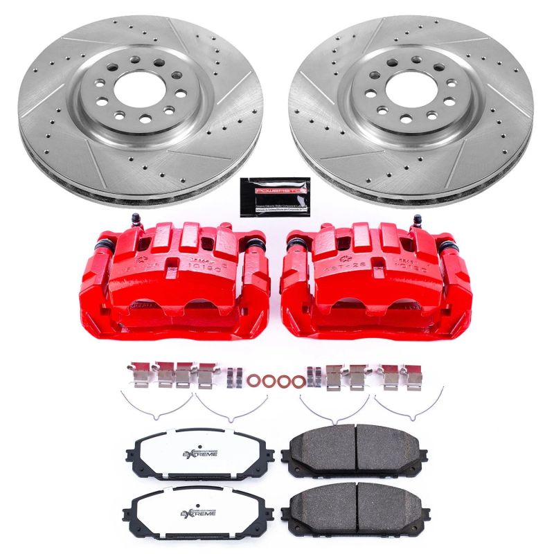 PowerStop 17-21 Jeep Cherokee front Z36 truck and tow brake calipers with high-performance calipers for enhanced braking.