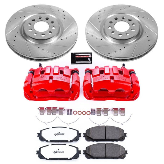 PowerStop 17-21 Jeep Cherokee front Z36 truck and tow brake calipers with high-performance calipers for enhanced braking.