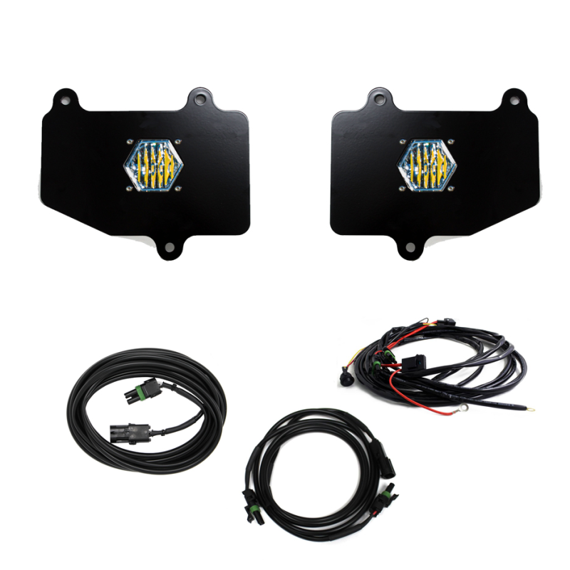 Baja Designs Jeep JT LED Light Dual S1 Reverse Kit installed on 2018-Present Wrangler JT, showcasing bright reverse lighting.