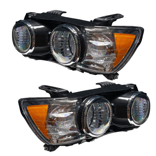 Oracle Lighting Chevrolet Sonic SMD headlights with ColorSHIFT, pre-assembled, without controller, showcasing sleek headlight design.