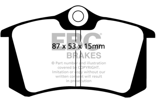 EBC Redstuff rear brake pads for Audi A3 2.0 TDI, performance brake pads designed for enhanced stopping power and durability.
