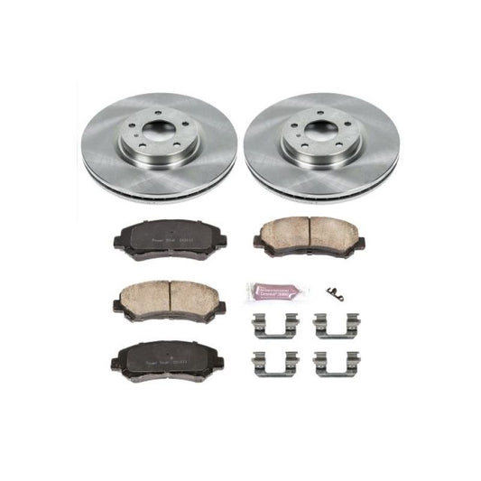 PowerStop OE front brake kit for 2009-2014 Nissan Maxima, includes brake rotors and pads for reliable stopping power.