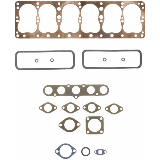 Fel-Pro HS 7256 C engine cylinder head gasket set showing multiple gaskets for vehicle engine repair.