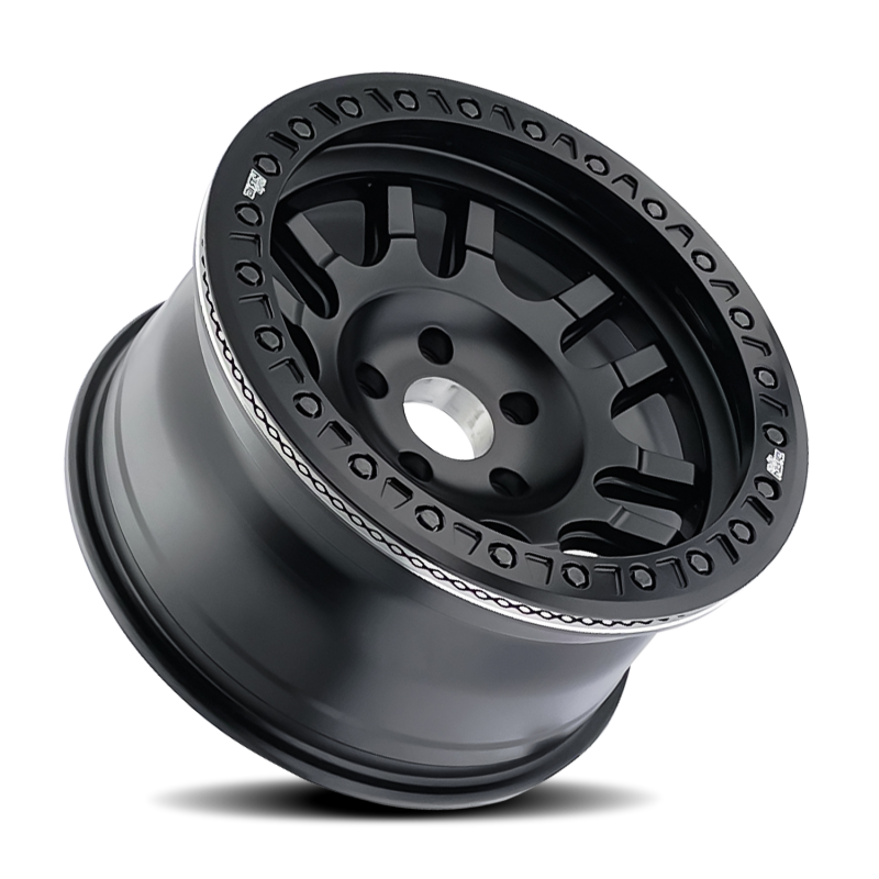 Dirty Life Canyon Race 17x9 matte black cast wheel with 5x127 bolt pattern, -38mm offset, and 71.5mm hub for trucks or SUVs.