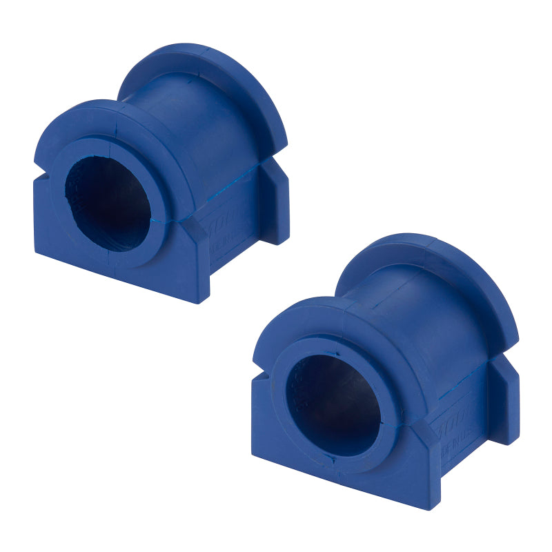 Moog sway bar bushings for 2007-2012 Dodge Caliber, front to frame and rear to frame, showing black rubber bushings on a metal sway bar.