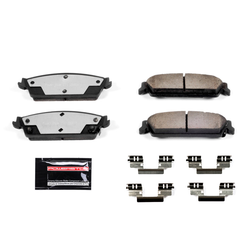 PowerStop Z36 truck and tow rear brake pads for Cadillac Escalade 1999-2000 with hardware, performance brake pads for towing and heavy-duty use