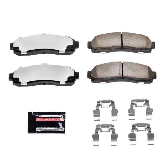 PowerStop Z36 truck and tow front brake pads for 2005-2006 Chevrolet Equinox with hardware, performance automotive brake replacement
