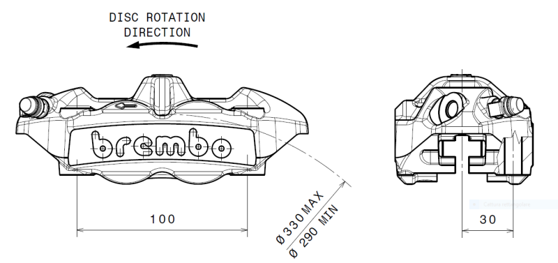 Brembo 2008 Ducati Hypermotard 1100/Hypermotard 1100 S M4.34 Brake Caliper - Front Left