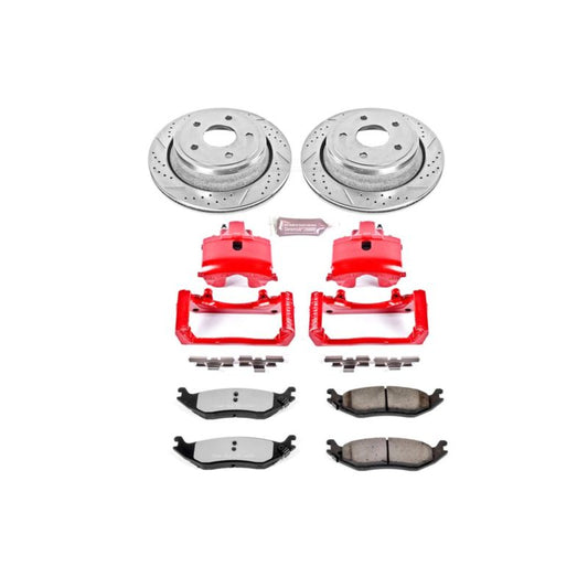 PowerStop rear Z36 truck and tow brake kit for Ram 1500 Classic 2019-2021, includes performance brake rotors and calipers.