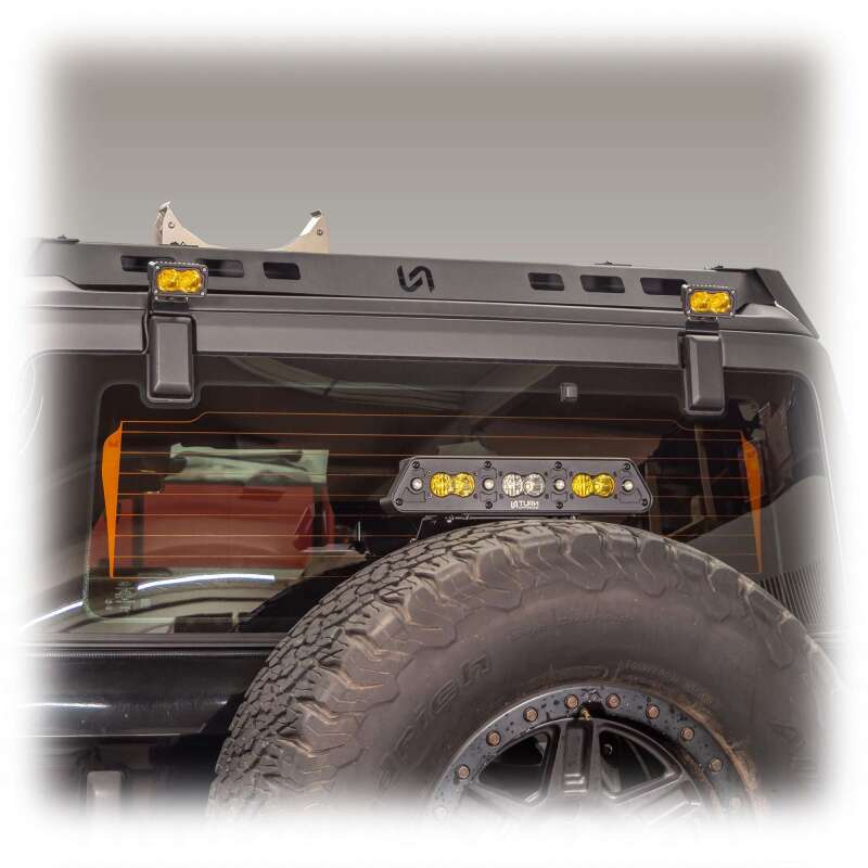TURN Offroad 2021+ Ford Bronco OEM hard top light bracket for offroad accessories, mounted on the vehicle's hard top.