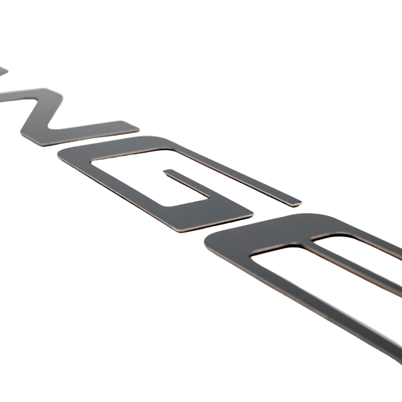 Putco matte black exterior tailgate letters for Ford Ranger 24-26 models, designed for customized truck exterior trim.