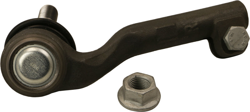 Moog front right outer tie rod for BMW 228i (2014-2016), showing the metal rod with joint for vehicle steering system.