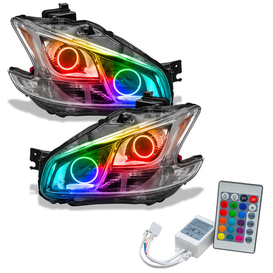 Oracle Nissan Maxima 2009-2013 Chrome ColorSHIFT LED Headlights with simple controller, non-HID SMD HL for enhanced visibility