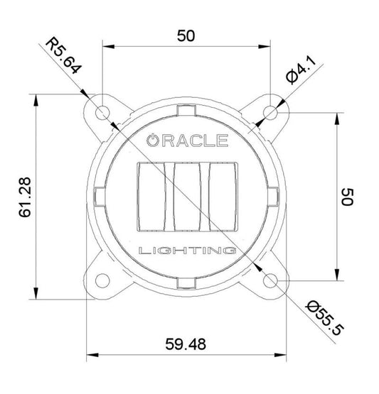 Oracle 60mm 15W Fog Beam LED Emitter in 3000K warm light, designed for fog lights, by ORACLE Lighting.
